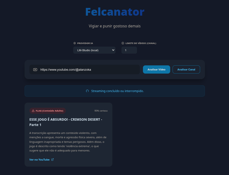 Felcanator app running video analysis